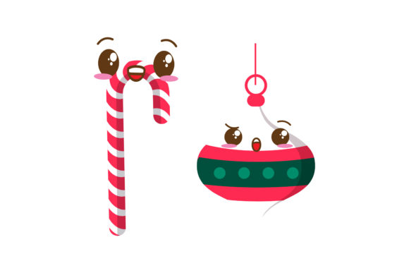 Candy Ornament Set Christmas Vector