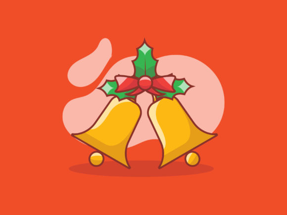 Christmas Bell Illustration: A Festive Graphic Design Asset