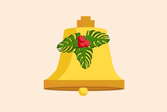 Christmas Bells with Berries Decoration Illustrations