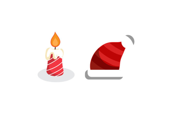 Christmas Candle and Hat Asset Set