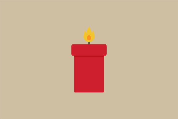 Christmas Candle Decor Illustration