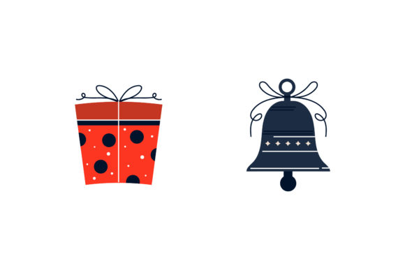 Christmas Gift and Bell Vector Set
