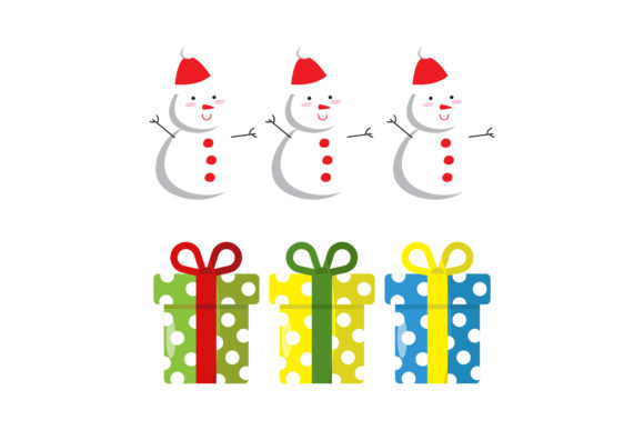 Christmas Gift Ornament Set Vector for Editorial Design