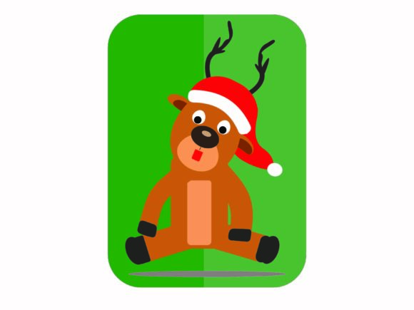 Christmas Icon Deer Background Green