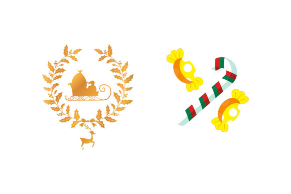 Christmas Logo Icon and Candy Asset Set