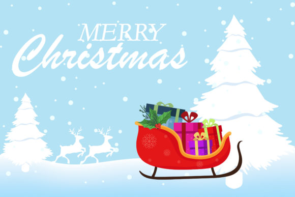 Christmas Santa Carriage Vector