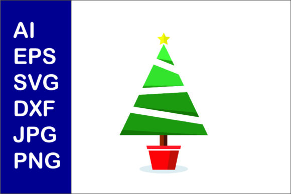 Christmas Tree Flat Illustration Svg 003