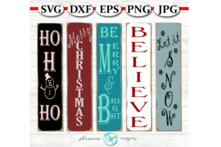 Christmas Vertical Sign Template Bundle