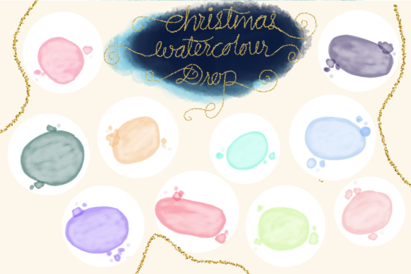 Christmas Watercolor Drop Freebies