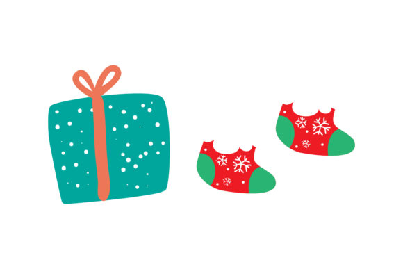 Gift Stocking Set Christmas Vector Illustrations