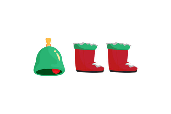 Hat and Boots Christmas Set Illustrations