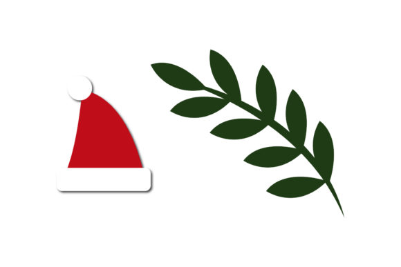 Leaf and Hat Christmas Set Illustrations