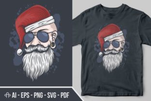 Man Head Christmas Illustration