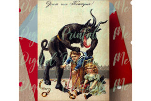 Merry Krampus Card Christmas Vintage