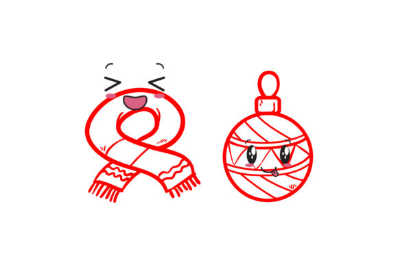Ornaments and Scarf Christmas Asset Set
