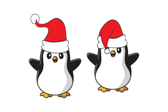 Penguin Character Christmas Vector Illustrations