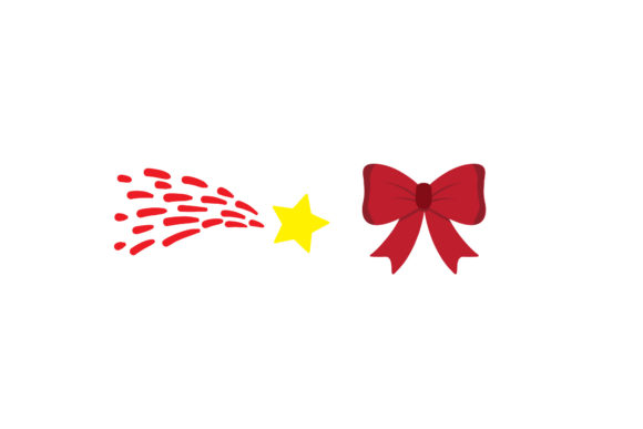 Ribbon Shooting Star Christmas Set Illustrations
