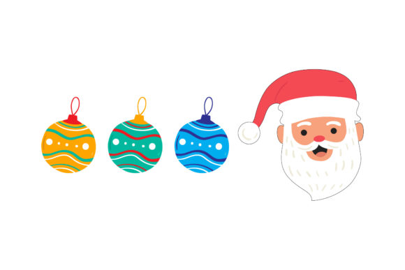 Santa Ornament Set Illustrations