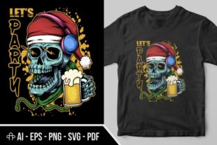 Skull Beer Christmas Illustration