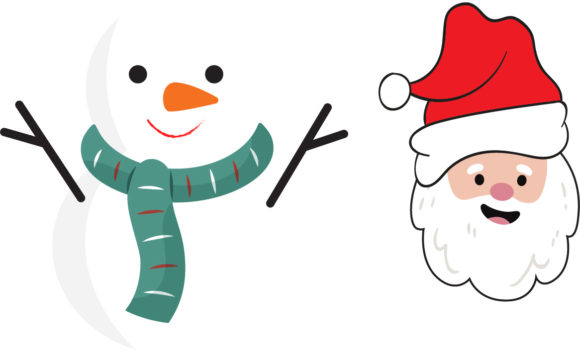 Snowman Santa Set Christmas Vector Asset
