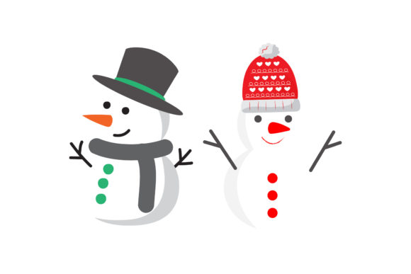 Snowman Set Christmas Illustration