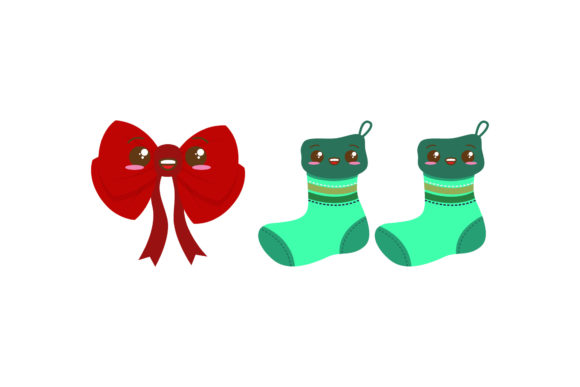 Stocking and Ribbon Christmas Asset Set